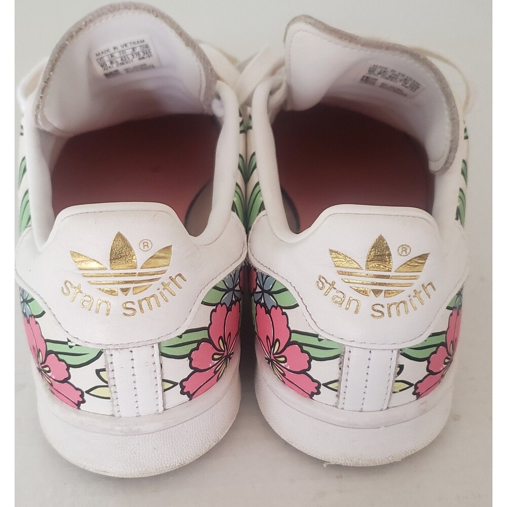 Adidas Stan Smith Womens Leather Originals   Floral Print Primegreen Size 10 - Picture 11 of 16